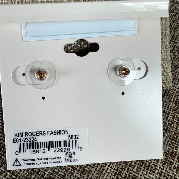 Gold Faux Pearl and Crystal Decorated Cluster Post Back Earrings - Picture 3 of 3